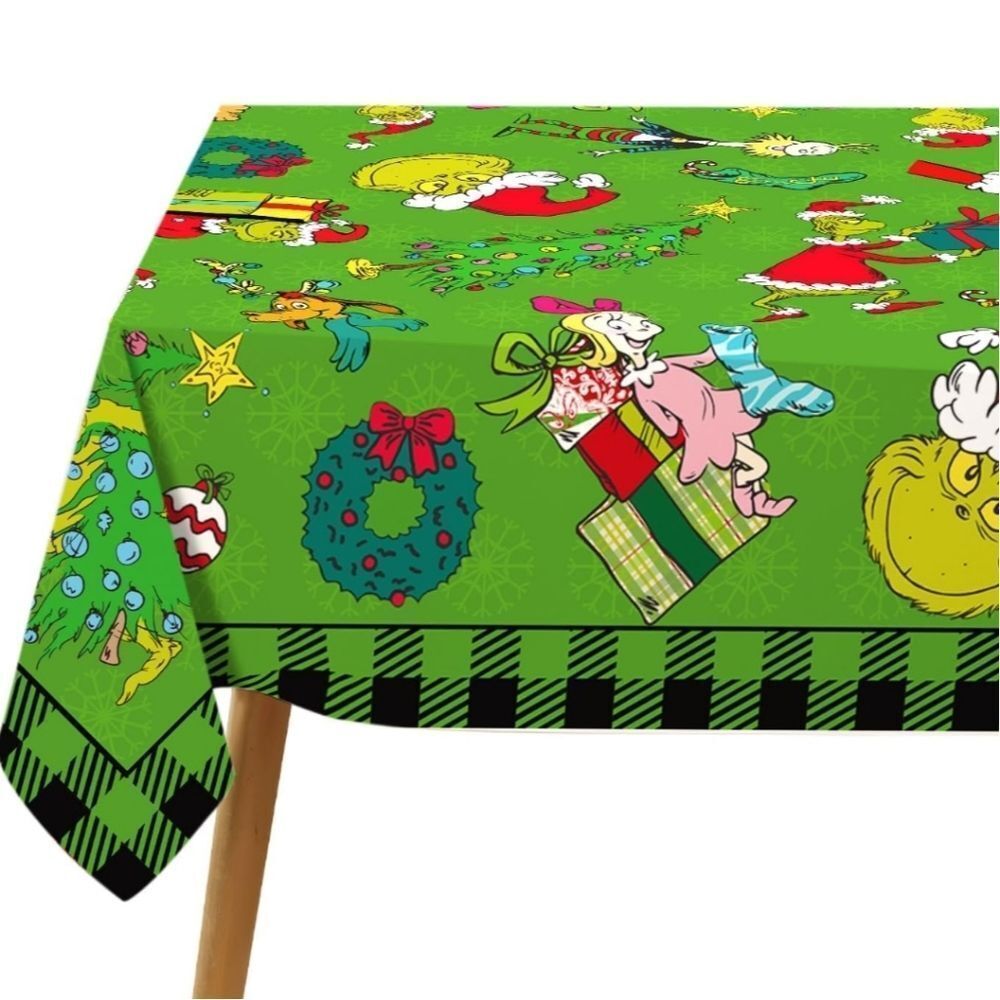 Grinch And Whoville Festive Green Christmas Tablecloth 60" x 104"